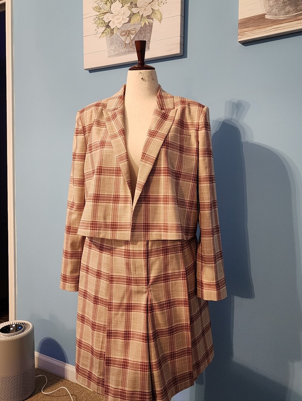 Worthington Pink & Cream Plaid Sport Coat